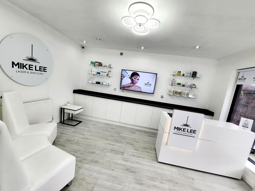 Reception desk and seating at the clinic