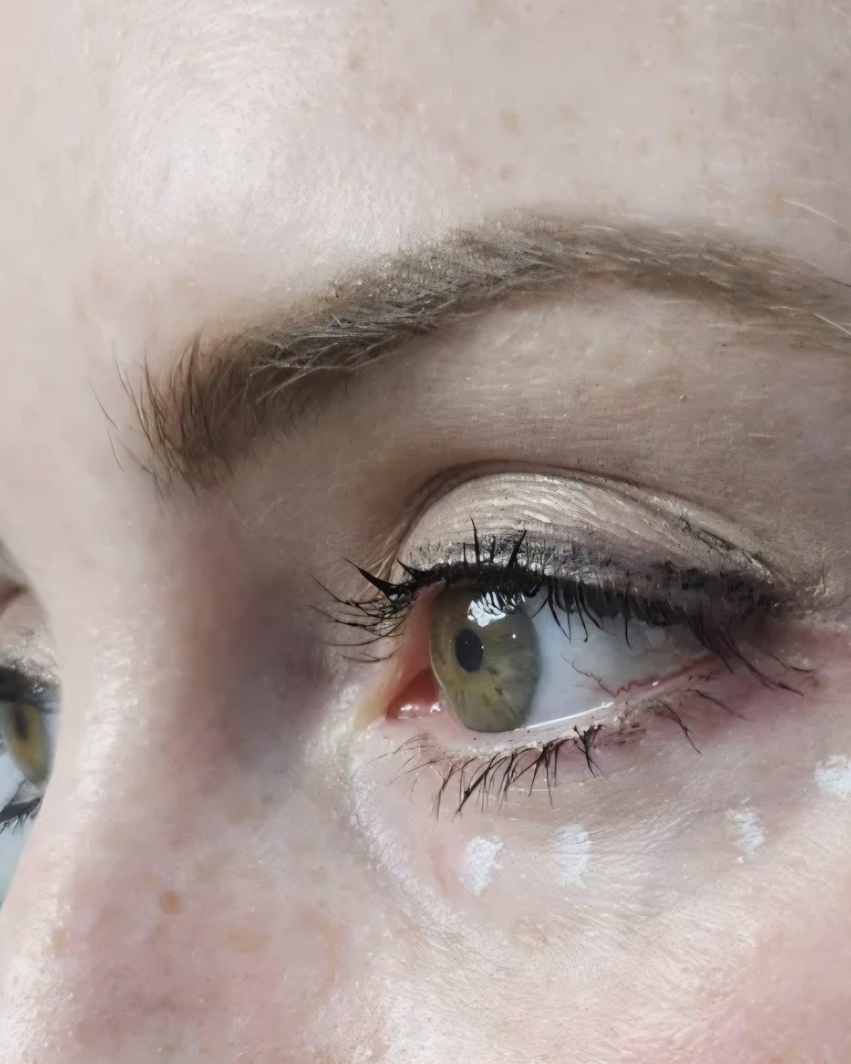 Close-up of the under-eye area before a polynucleotide treatment at Mike Lee Laser & Skin Clinic